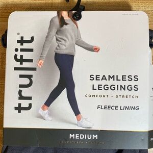 Tru Fit Seamless Legging Comfort Stretch Fleece Lining  Grey Women’s Medium